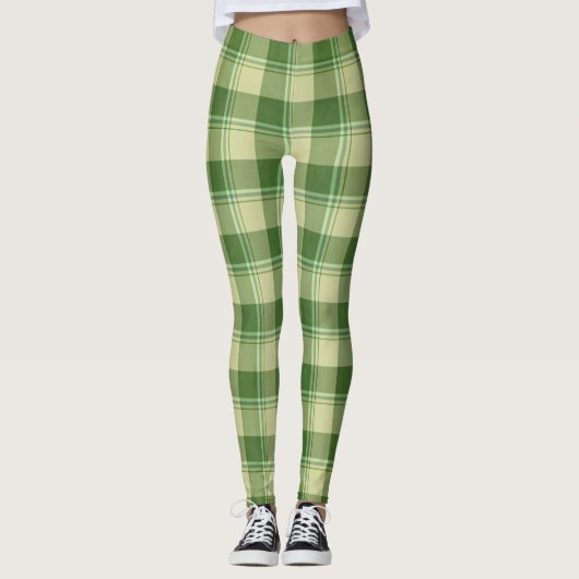 Green Kariert Saint Patrick's Day Leggings (Vorderseite)