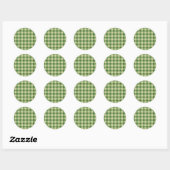 Green Kariert Saint Patrick's Day Runder Aufkleber (Blatt)