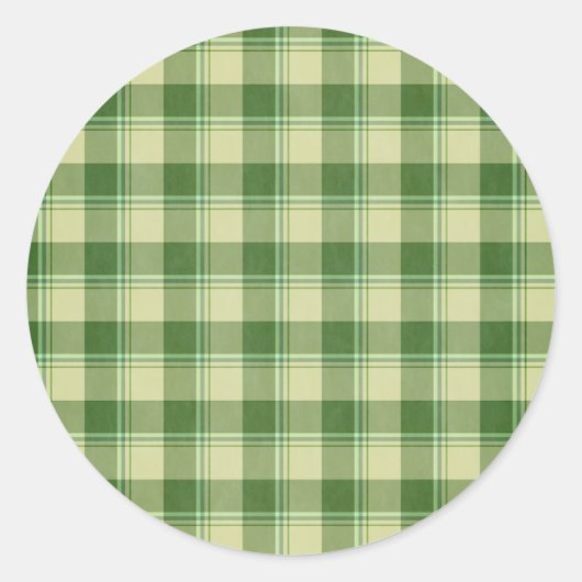 Green Kariert Saint Patrick's Day Runder Aufkleber (Vorderseite)
