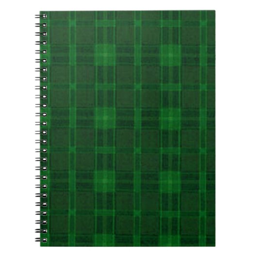 Green Kariert Spiral Notebook Notizblock (Vorderseite)
