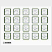 Green Kariert - Square Sticker (Blatt)