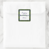 Green Kariert - Square Sticker (Tasche)