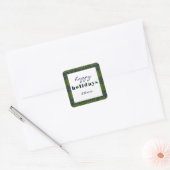 Green Kariert - Square Sticker (Umschlag)