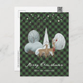 Green Kariert Stars Reindeer Frohe Weihnachten (Vorne/Hinten)