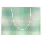 Green Kariert Tartan Gingham Weihnachtsfeiertag Große Geschenktüte (Rückseite)