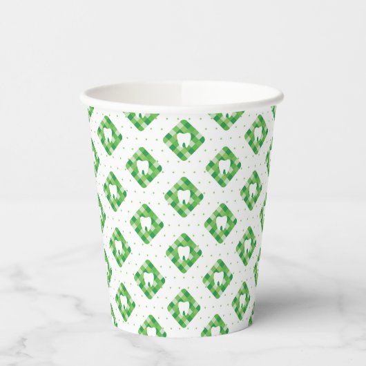 Green Kariert Tooth Patches Pappbecher (Links)