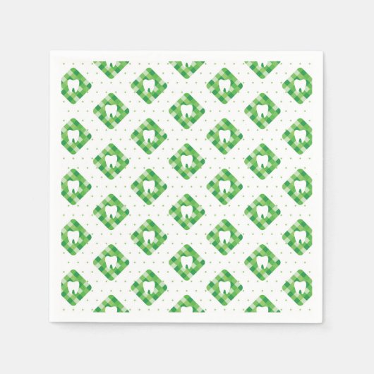 Green Kariert Tooth Patches Serviette (Vorderseite)