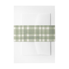 Green Kariert Watercolor Gingham Einladungsbanderole