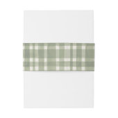 Green Kariert Watercolor Gingham Einladungsbanderole (Rückseitenbeispiel)