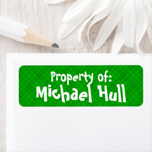 Green Karierte Bezeichnung "Property of:" (Insitu)