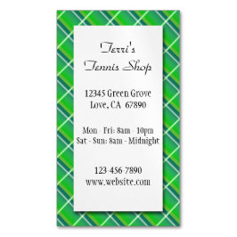 Green Karierte Magnetkarte für kleine Unternehmen Magnetische Visitenkarte