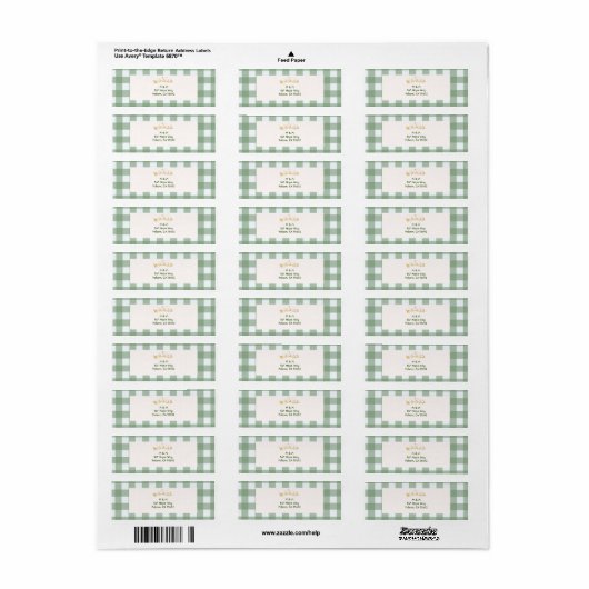 Green Karierte Rücksendeadresse (Vorne)