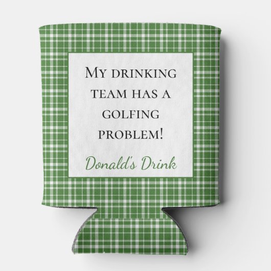 Green Kariertes Trinkteam hat ein Golfproblem Dosenkühler (Rückseite)