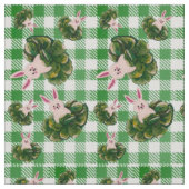 Green Karo Bunnies Stoff (Nahaufnahme)
