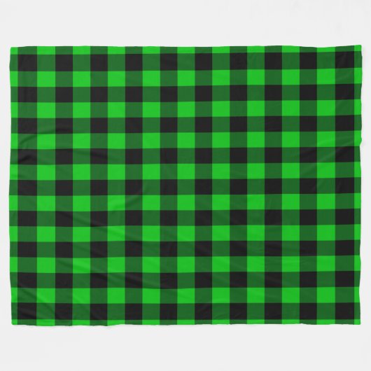 Green Karo Fleece Blanket (Vorderseite (Horizontal))