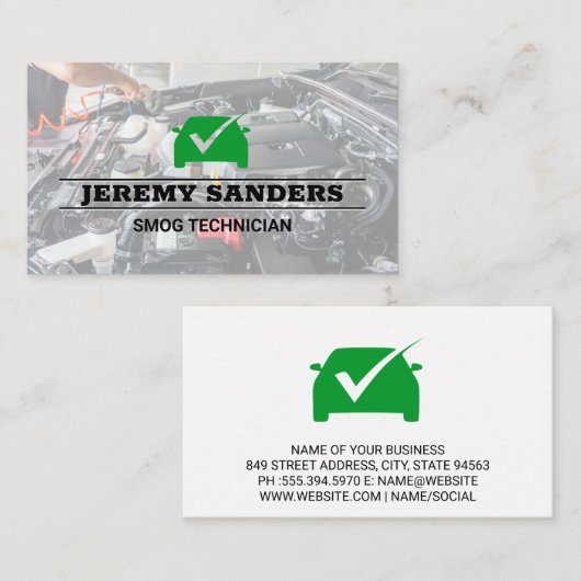 Green Karo Mark | Auto | Motor Bay Visitenkarte (Vorne/Hinten)