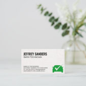 Green Karo Mark | Garage Auto Visitenkarte (Stehend Vorderseite)