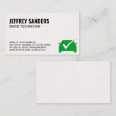 Green Karo Mark | Garage Auto Visitenkarte (Vorne/Hinten)