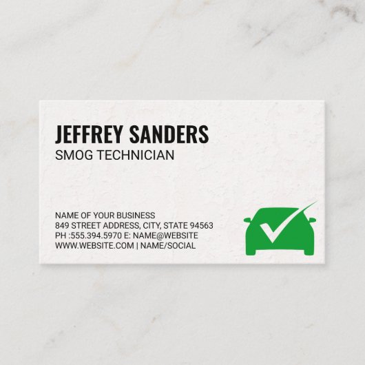 Green Karo Mark | Garage Auto Visitenkarte (Vorderseite)