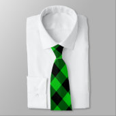 Green Karo Neck Tie Krawatte (Gebunden)