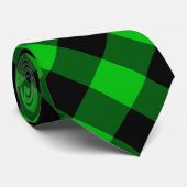 Green Karo Neck Tie Krawatte (Gerollt)