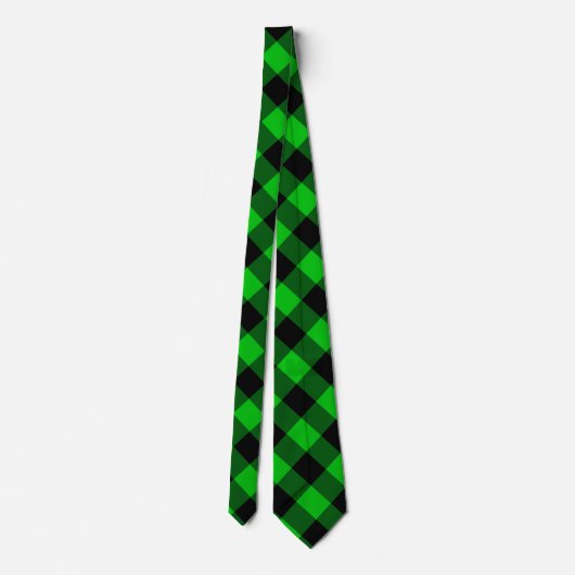 Green Karo Neck Tie Krawatte (Rückseite)
