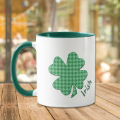 Green Karos Irish Kleeblatt Personalisiert Tasse
