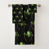 Green Katydid Pattern Badetuch Set (Insitu)