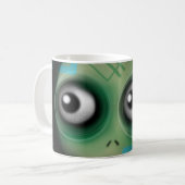 Green Kawaii Monster Kaffeetasse (Vorderseite Links)