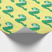 Green Kawaii Worm Thunder_Cove Geschenkpapier (Ecke)