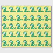 Green Kawaii Worm Thunder_Cove Geschenkpapier (Flach)