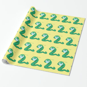 Green Kawaii Worm Thunder_Cove Geschenkpapier