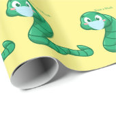 Green Kawaii Worm Thunder_Cove Geschenkpapier (Rolleneckpunkt)
