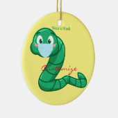 Green Kawaii Worm Thunder_Cove Keramik Ornament (Rechts)