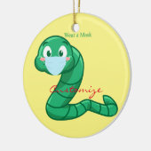 Green Kawaii Worm Thunder_Cove Keramik Ornament (Links)