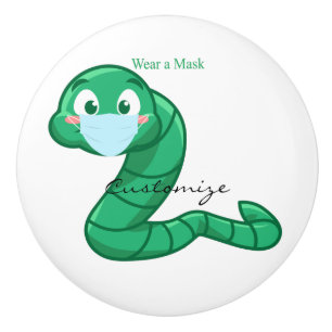 Green Kawaii Worm Thunder_Cove Keramikknauf