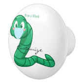 Green Kawaii Worm Thunder_Cove Keramikknauf (Rechts)