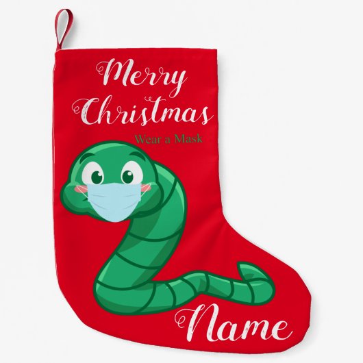 Green Kawaii Worm Thunder_Cove Kleiner Weihnachtsstrumpf (Vorderseite)