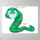 Green Kawaii Worm Thunder_Cove Poster (Vorne)