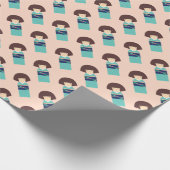 Green_Kimono Doll_pink back Geschenkpapier (Ecke)
