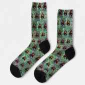 Green King Charles Cavalier Spaniel, Crew Socks Socken (Linkes Detail)