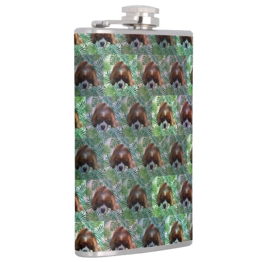 Green King Charles Cavalier Spaniel, Hip Flask Flachmann (Rechts)