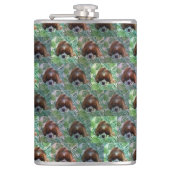 Green King Charles Cavalier Spaniel, Hip Flask Flachmann (Vorderseite)
