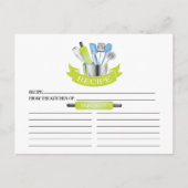 Green Kitchen Tools Brautparty Rezept Karten (Vorderseite)