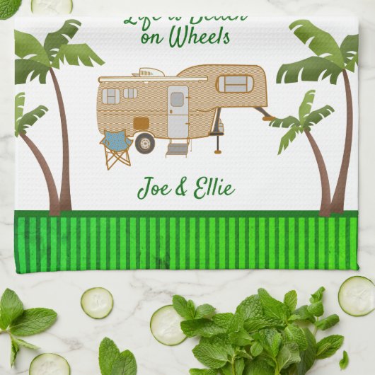 Green Kitchen Trailer Handtuch Camping Sprichwort (Gefaltet)