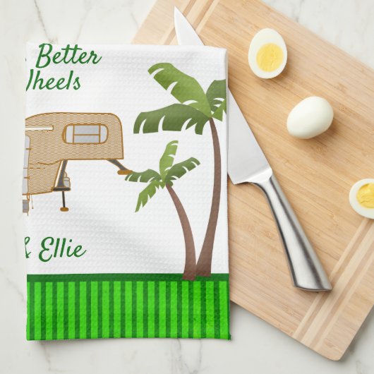 Green Kitchen Trailer Handtuch Camping Sprichwort (Viertel Falte)
