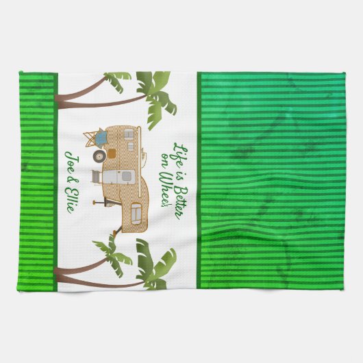 Green Kitchen Trailer Handtuch Camping Sprichwort (Horizontal)