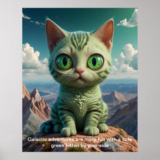 Green Kittens Galactic Adventures Poster (Vorne)