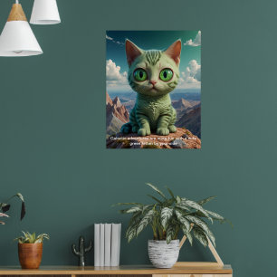Green Kittens Galactic Adventures Poster