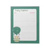 Green Kitty in einem Ballon Planner Notepad Notizblock (Rotiert)
